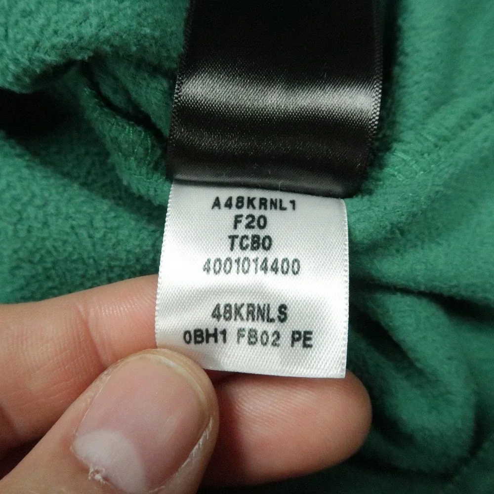 The North Face Sweater Mens Large Green Quarter Zip Mock Neck Pullover *